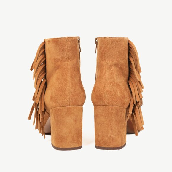 Saint Laurent Babies 70s Fringe Camel-Brown Suede Boots - Picture 3 of 11